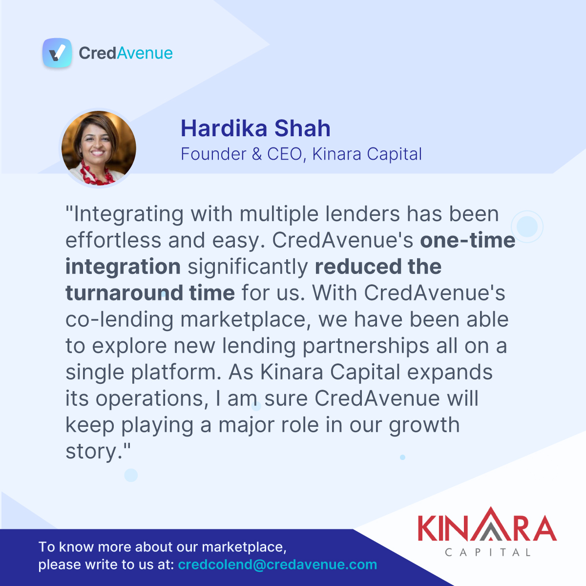 Testimonial-Hardika-Shah-Kinara-Capital-Case Study_co-lending_CredAvenue